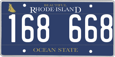 RI license plate 168668