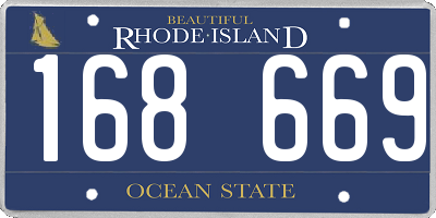 RI license plate 168669