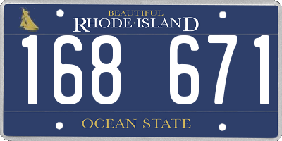 RI license plate 168671