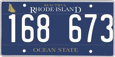 RI license plate 168673