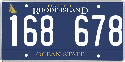 RI license plate 168678