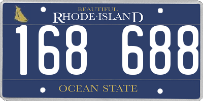 RI license plate 168688