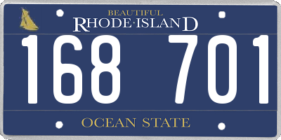 RI license plate 168701
