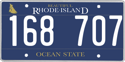 RI license plate 168707