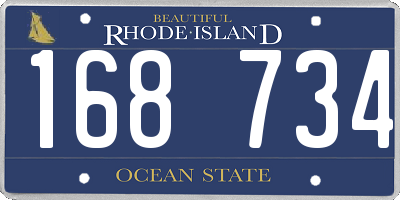 RI license plate 168734