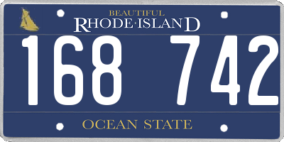 RI license plate 168742