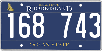 RI license plate 168743