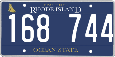 RI license plate 168744