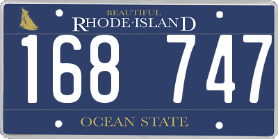 RI license plate 168747