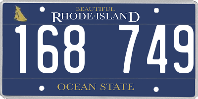 RI license plate 168749