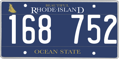 RI license plate 168752