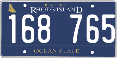 RI license plate 168765