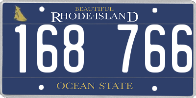RI license plate 168766