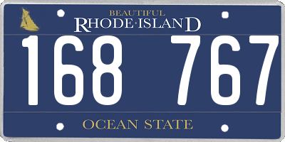 RI license plate 168767