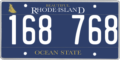 RI license plate 168768