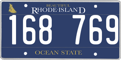 RI license plate 168769
