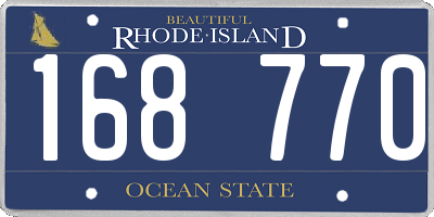 RI license plate 168770