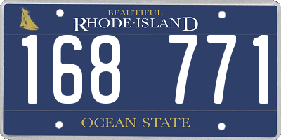RI license plate 168771