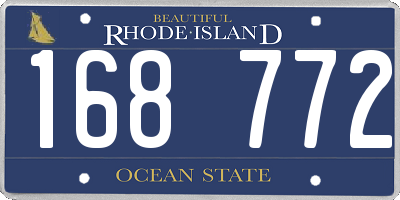 RI license plate 168772
