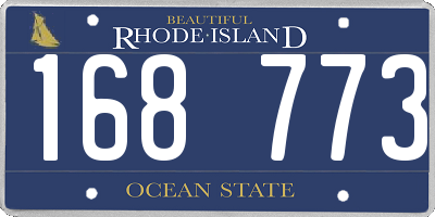RI license plate 168773