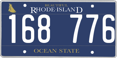 RI license plate 168776