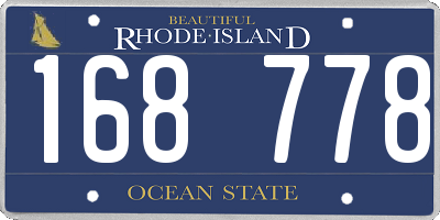 RI license plate 168778