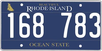 RI license plate 168783