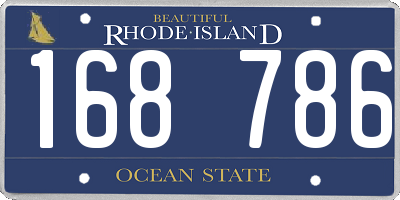 RI license plate 168786