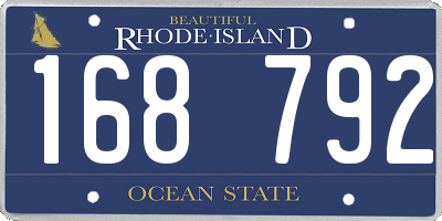RI license plate 168792