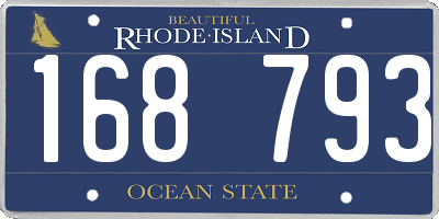RI license plate 168793