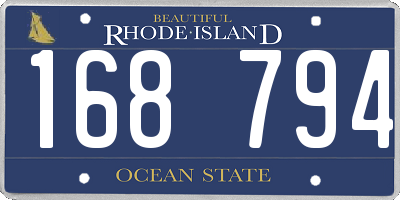 RI license plate 168794
