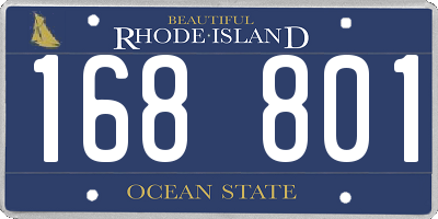 RI license plate 168801
