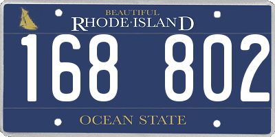 RI license plate 168802
