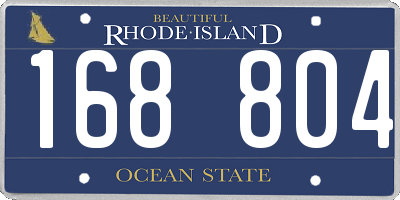 RI license plate 168804