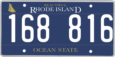 RI license plate 168816