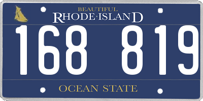 RI license plate 168819