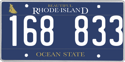 RI license plate 168833