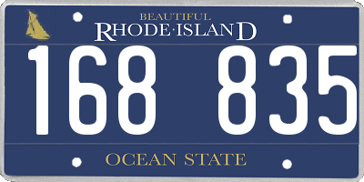 RI license plate 168835