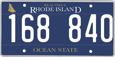 RI license plate 168840