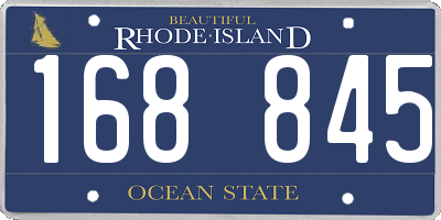RI license plate 168845