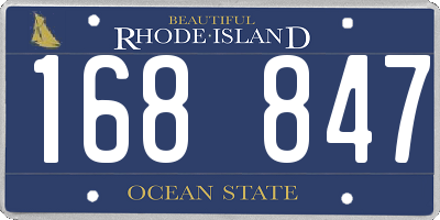 RI license plate 168847