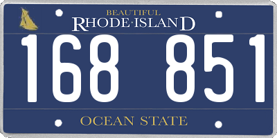 RI license plate 168851