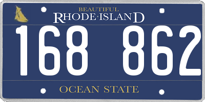 RI license plate 168862