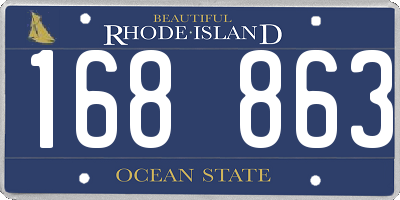 RI license plate 168863
