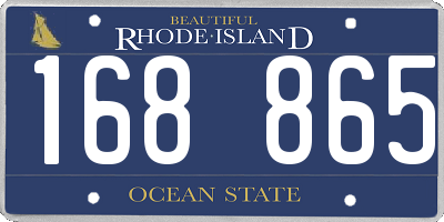 RI license plate 168865