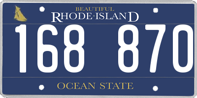 RI license plate 168870