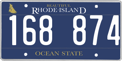 RI license plate 168874