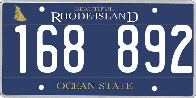 RI license plate 168892
