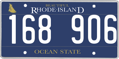 RI license plate 168906