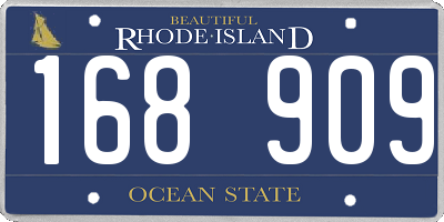 RI license plate 168909
